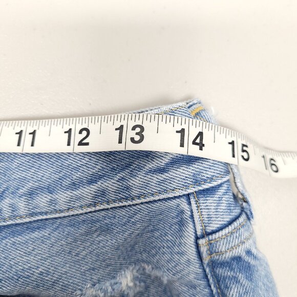 Agolde Cutoff Distressed Denim High Rise Shorts Button Fly Size 27 - Picture 3 of 8